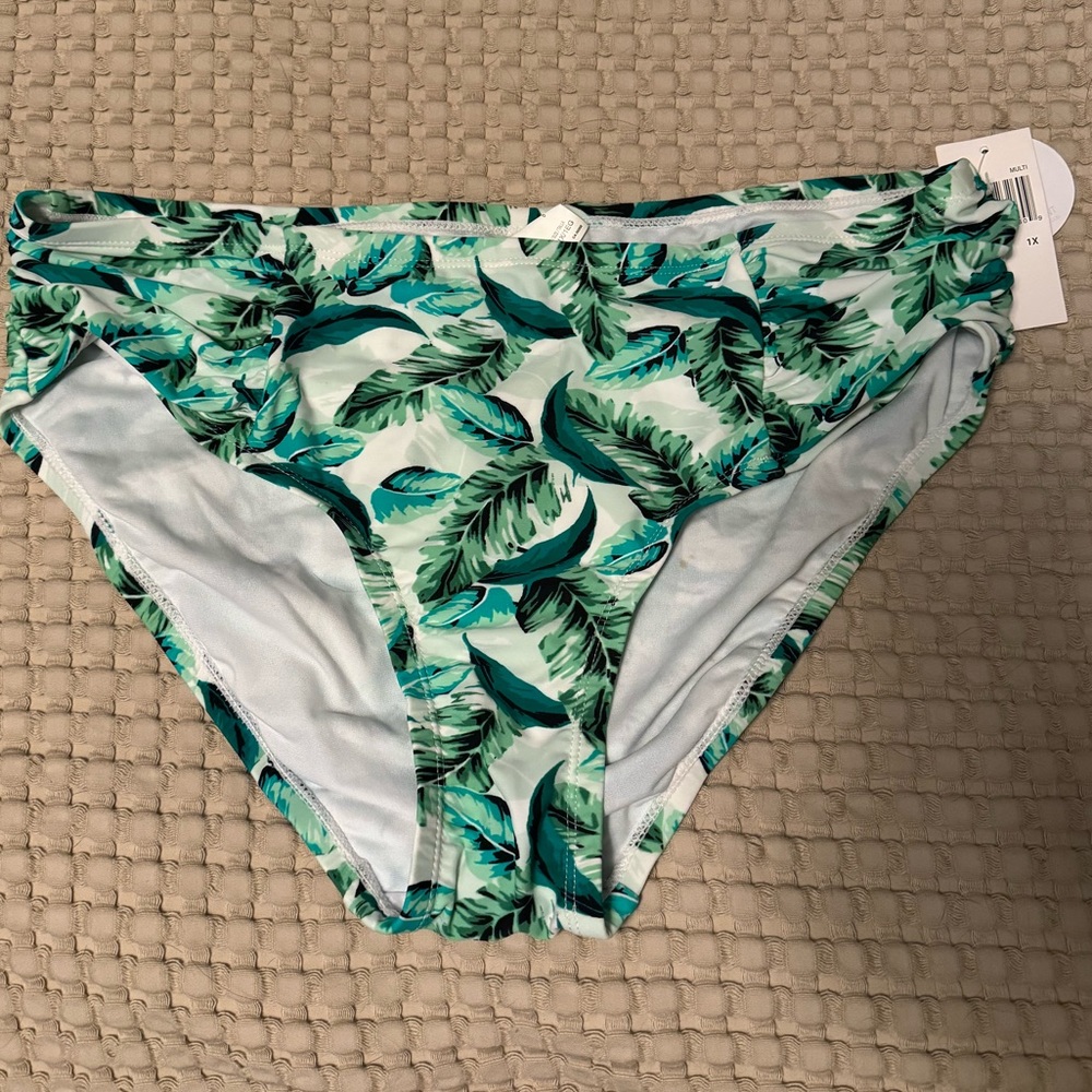 Hot Water Tropical Midrise Swim Bottoms Size 1X